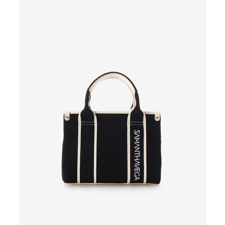 ブラック | ロゴテープデニム風トート（ミニ） | SAMANTHAVEGA