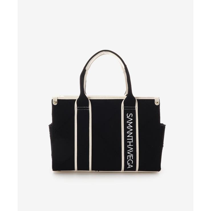 ブラック | ロゴテープデニム風トート（小） | SAMANTHAVEGA