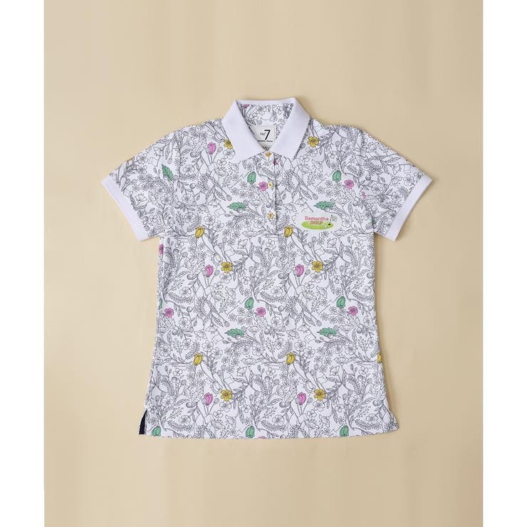 【新品・タグ付】サマンサタバサ　NO7 美人百花コラボ ポロシャツ ゴルフウェア 超美品♡ サマンサタバサ No.7 ゴルフ 半袖 ポロシャツ 36