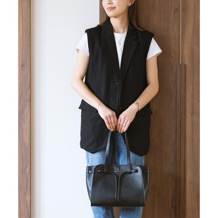 ブラック | ベルトデザイン トートバッグ | Samantha Thavasa