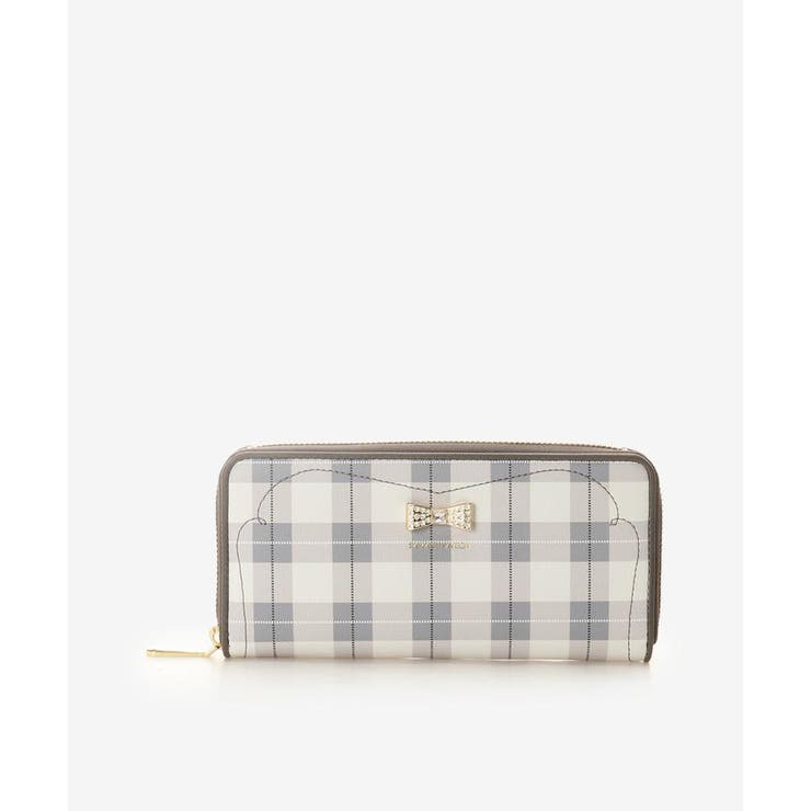 チェックビジューリボン長財布[品番：STJW0011299]｜SAMANTHAVEGA 
