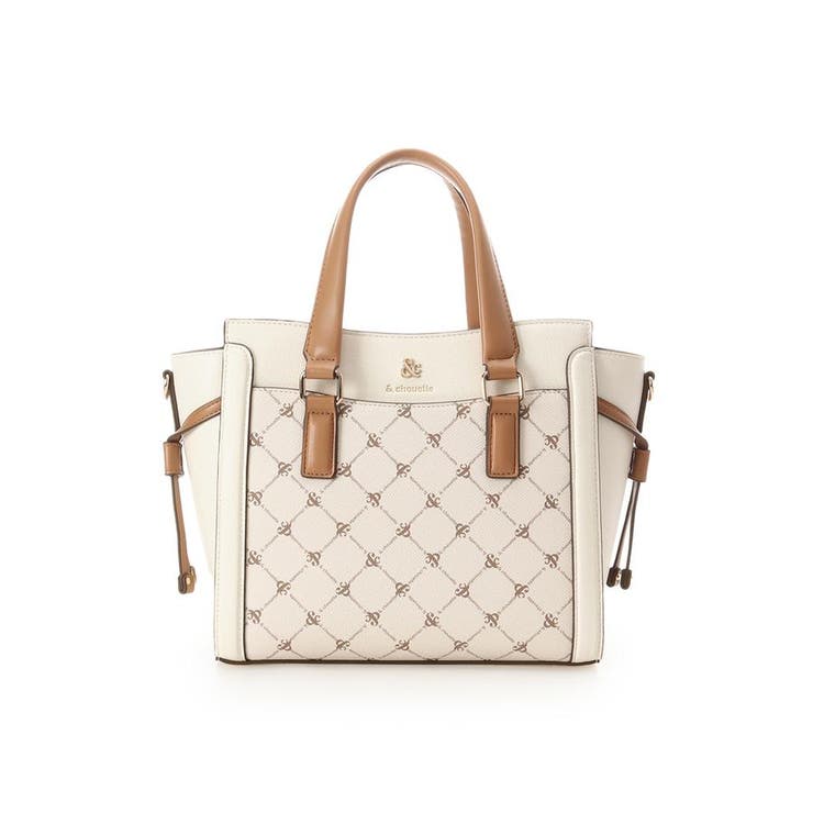 オフホワイト | モノグラム バイカラーハンドバッグ | & chouette