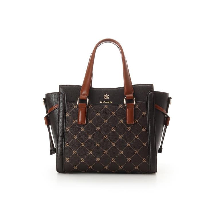 ダークブラウン | モノグラム バイカラーハンドバッグ | & chouette