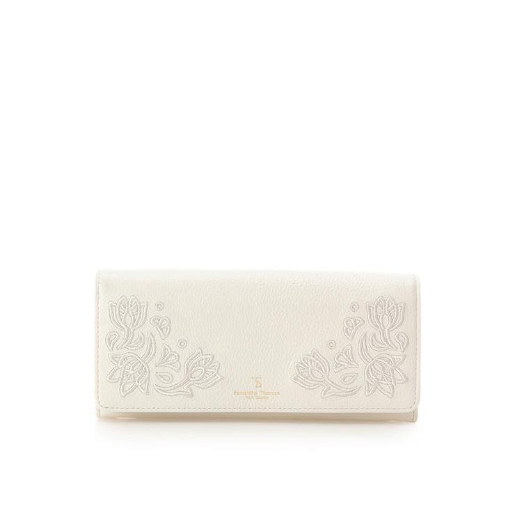 オフホワイト | レース刺繍 長財布 | Samantha Thavasa Petit Choice