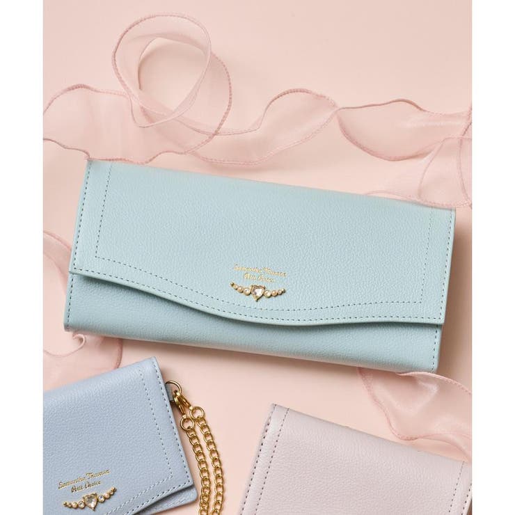 ミント | クリアハートビジュー 長財布 | Samantha Thavasa Petit Choice