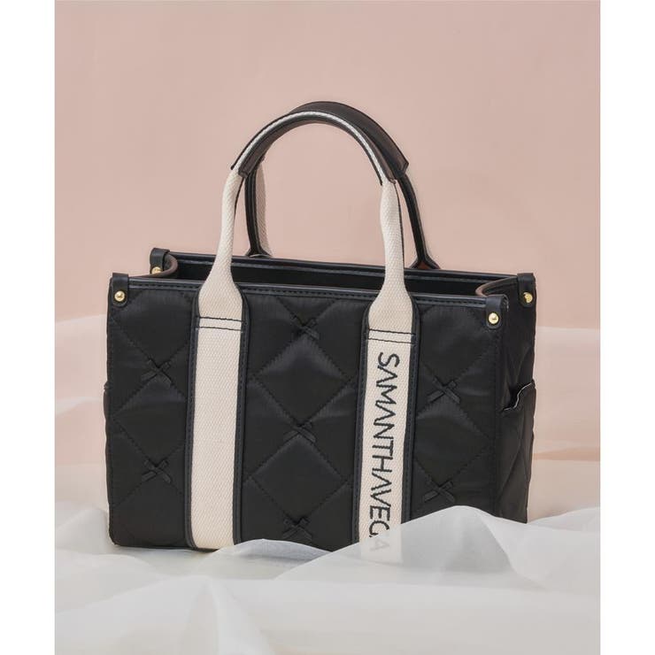 ブラック | ロゴテープリボン ハンドバッグ | SAMANTHAVEGA