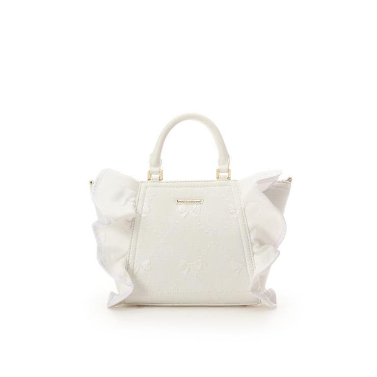 ホワイト | リボンフリルハンドバッグ | SAMANTHAVEGA