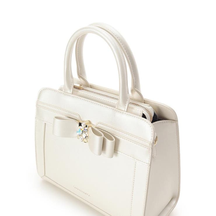 [Holiday Collection]パールカラージュエルリボンハンドバッグ | SAMANTHAVEGA | 詳細画像3 