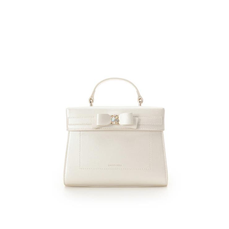 ホワイト | パールカラージュエルリボンバニティバッグ | SAMANTHAVEGA