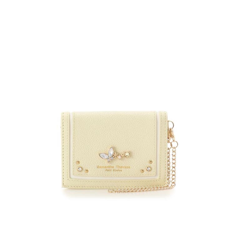 ペールイエロー | バタフライビジュー パスケース | Samantha Thavasa Petit Choice