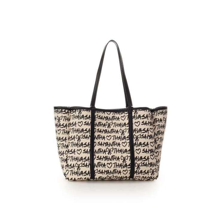 スクリッタ柄キャンバスデザイン合皮トートバッグ | Samantha Thavasa | 詳細画像2 
