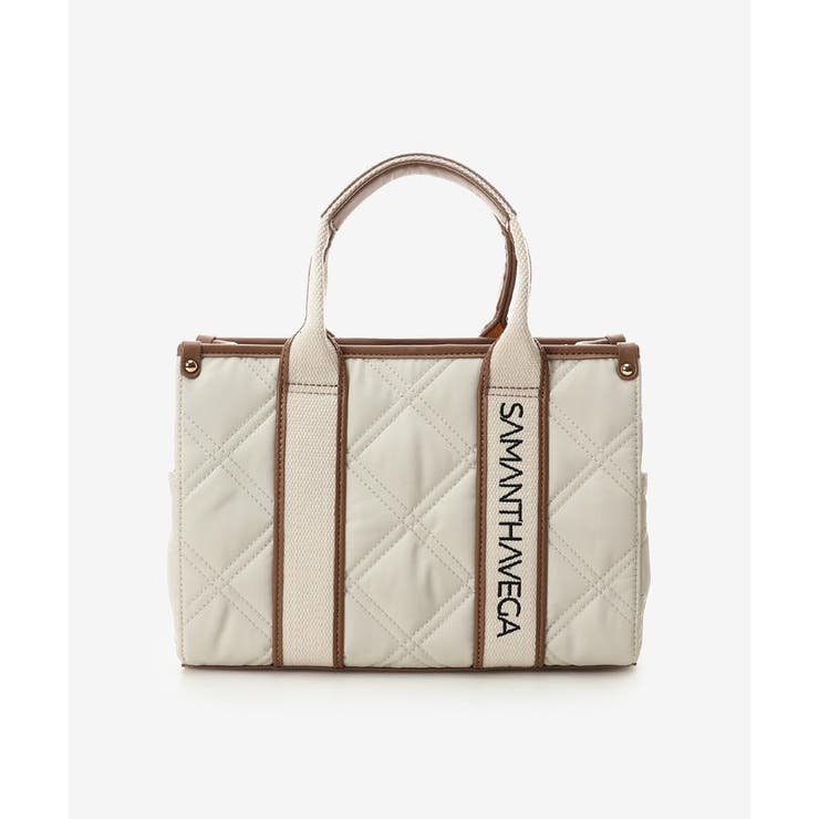ホワイト | ロゴテープキルティングハンドバッグ（小） | SAMANTHAVEGA