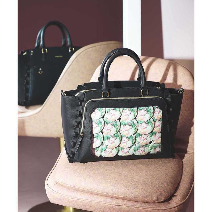 ブラック | 《推し事バッグ》クリアポケット付きトートバッグ | & chouette