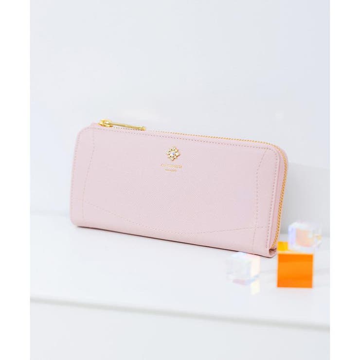 ピンク | ビジューL字ファスナー長財布 | & chouette