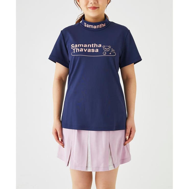 ネイビー | ベア天竺スムスアイミー半袖ハイネック | Samantha GOLF