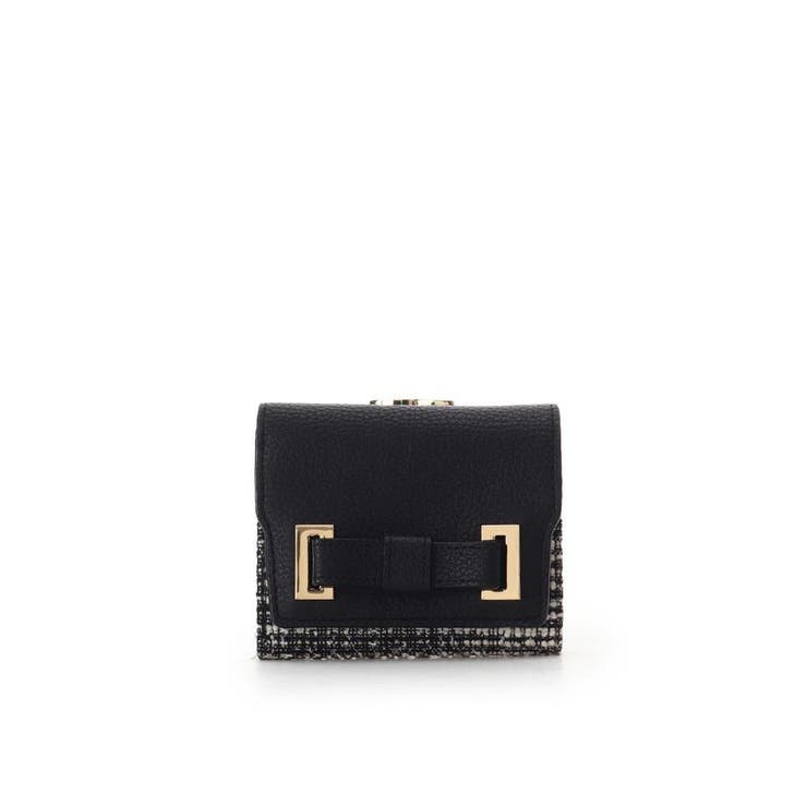 ブラック | ループツイードデザイン エムシュシュⅢ 口金折財布 | Samantha Thavasa