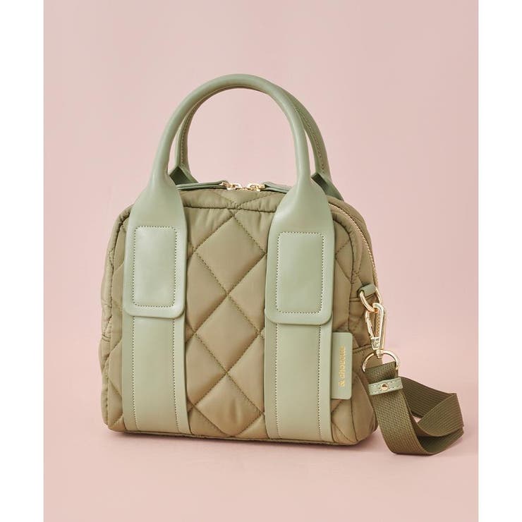 カーキ | ダイヤ型キルティングショルダーバッグ | & chouette