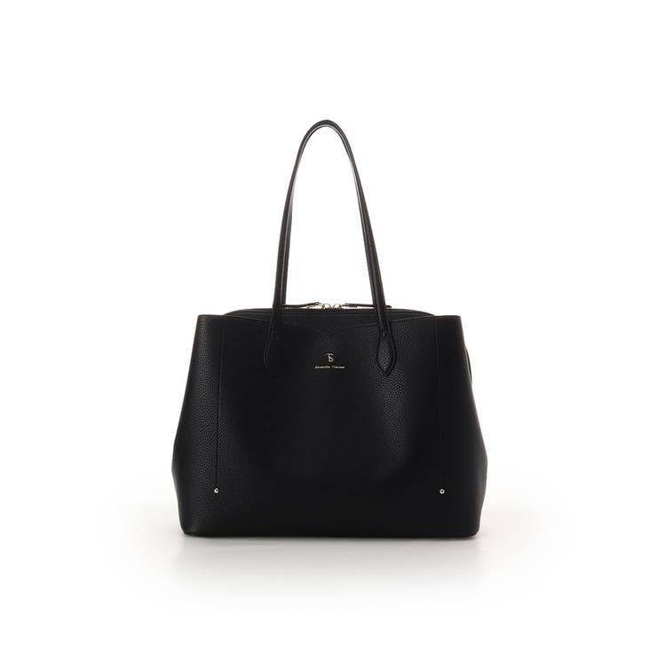 ブラック | ウェーブデザインカッティングトートーバッグ | Samantha Thavasa