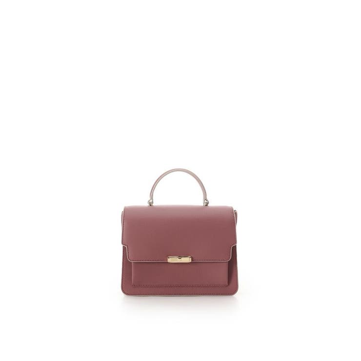 ピンク | リボンモチーフ金具スプリットレザーワンハンドルバッグ | Samantha Thavasa