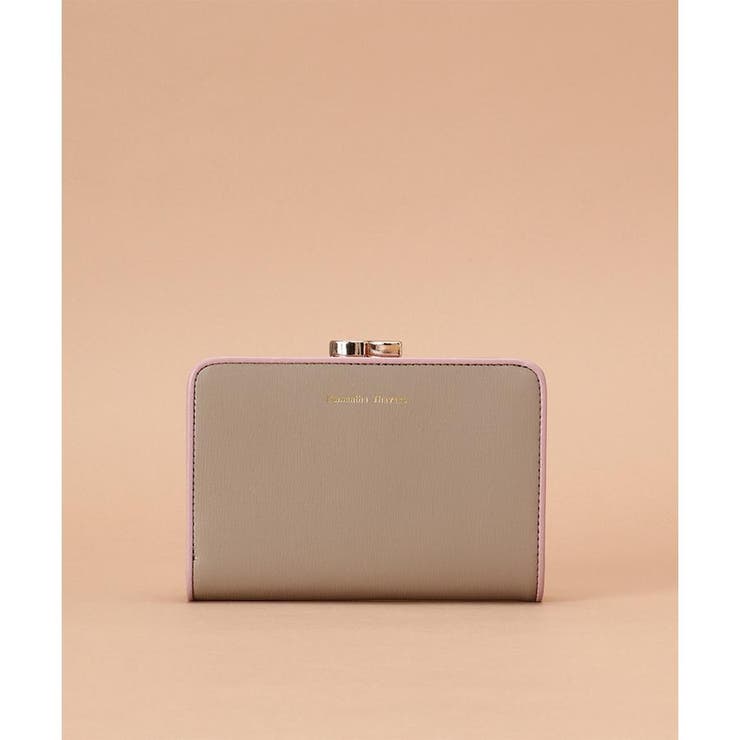 ベージュ | シンプルバイカラー口金折財布 | Samantha Thavasa