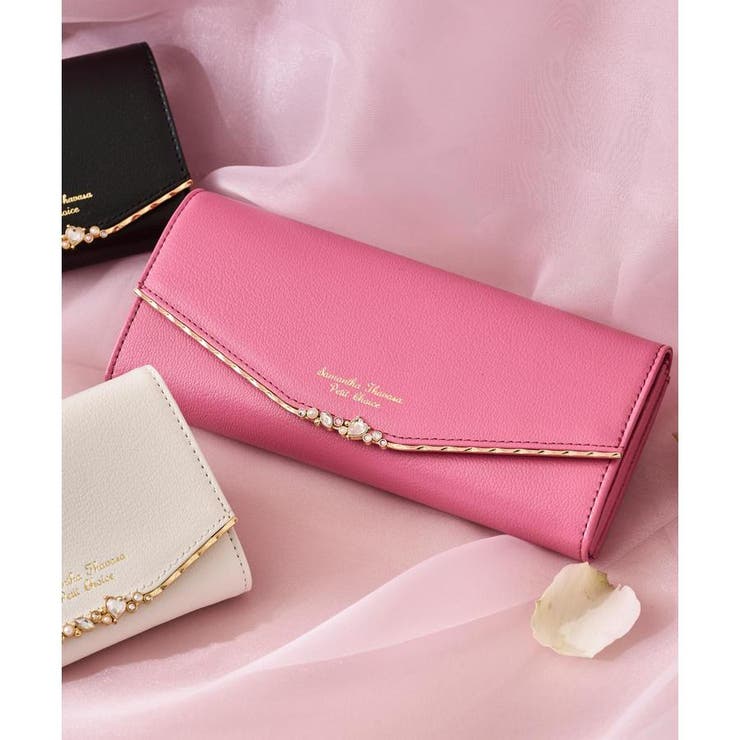 オールドローズ | ハートジュエルバー 長財布 | Samantha Thavasa Petit Choice