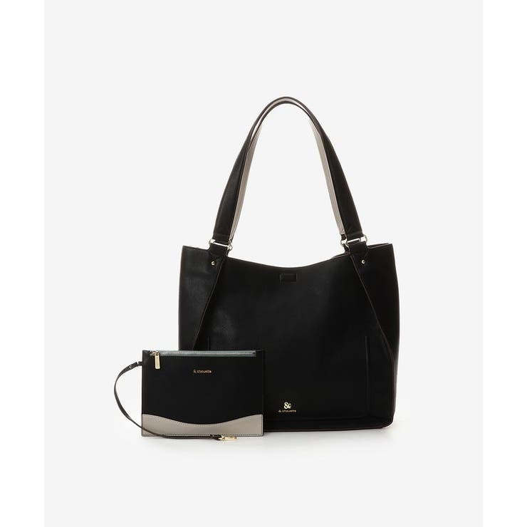 ブラック | ポーチ付きトートバッグ | & chouette