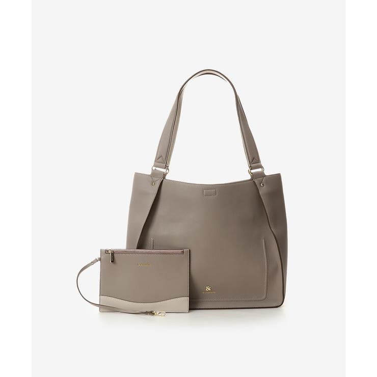 グレー | ポーチ付きトートバッグ | & chouette