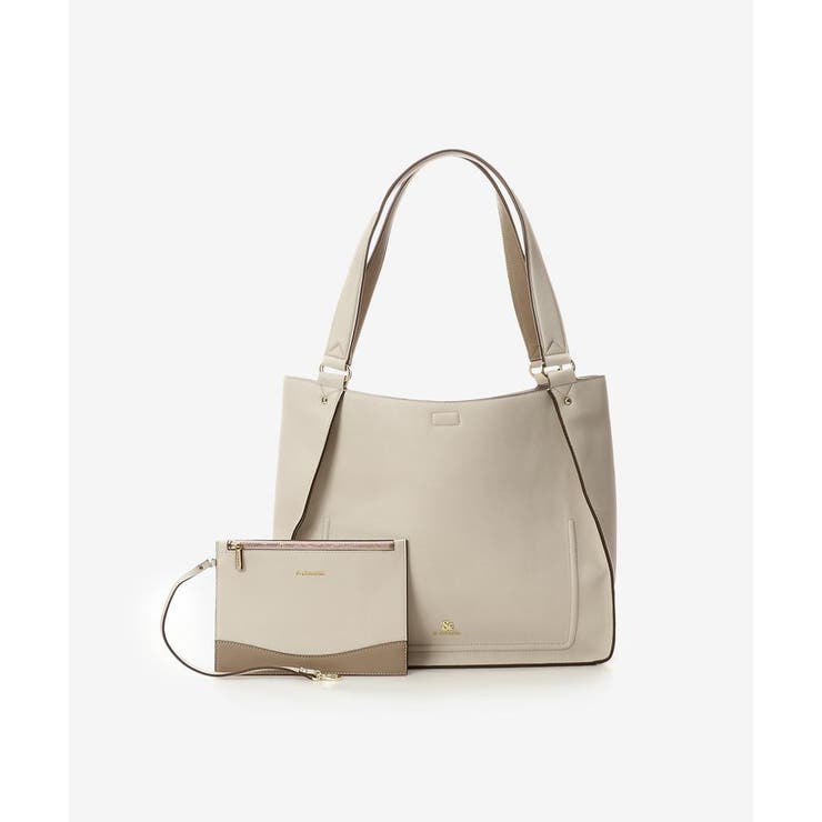 オフホワイト | ポーチ付きトートバッグ | & chouette