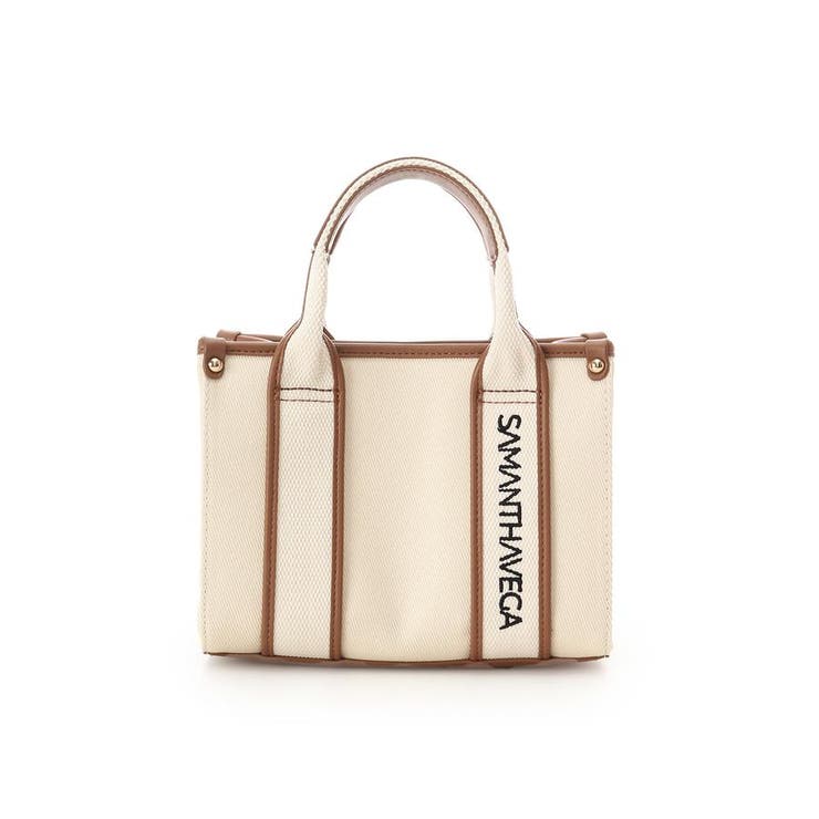 ベージュ | ロゴテープキャンバスショルダーバッグ（ミニ） | SAMANTHAVEGA