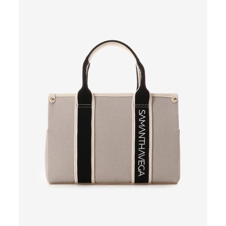 グレー | ロゴテープキャンバスハンドバッグ（小） | SAMANTHAVEGA