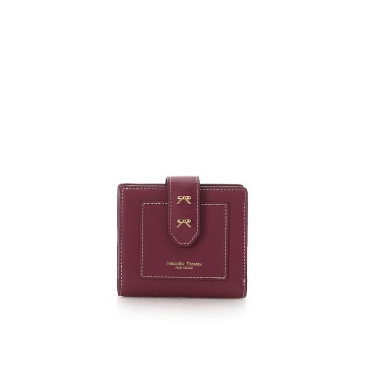 ワインレッド | ダブルリボン ミニ財布 | Samantha Thavasa Petit Choice