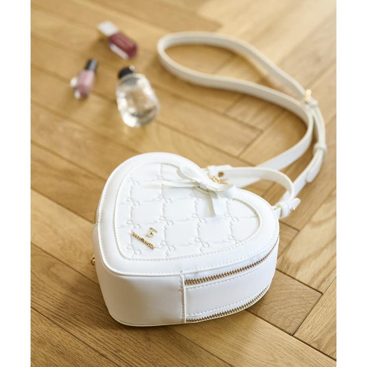 スタンピングリボンハート型ショルダーバッグ[品番：STJW0012606 