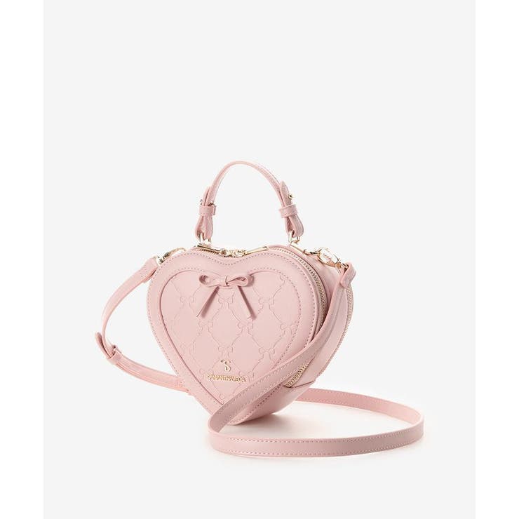 スタンピングリボンハート型ショルダーバッグ[品番：STJW0012606