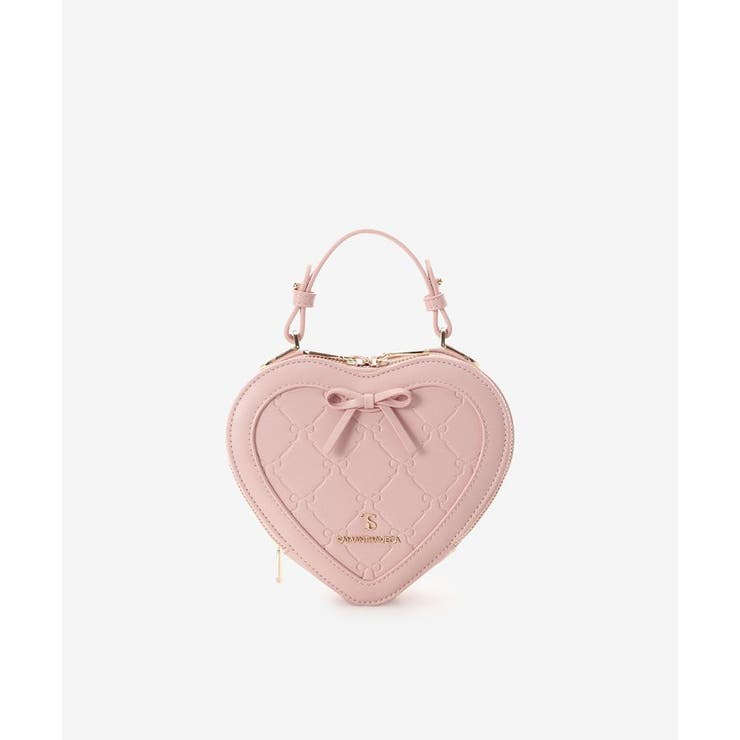 スタンピングリボンハート型ショルダーバッグ[品番：STJW0012606  
