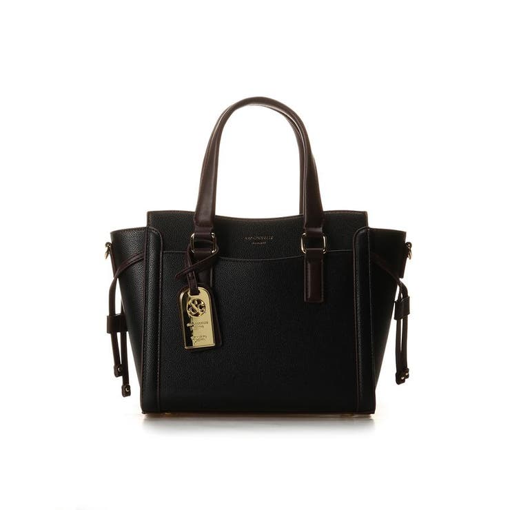 ブラック | バイカラーシンプルハンドバッグ | & chouette