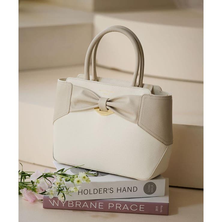 バイカラーリボンモチーフ スプリットレザーハンドバッグ | Samantha Thavasa | 詳細画像8 