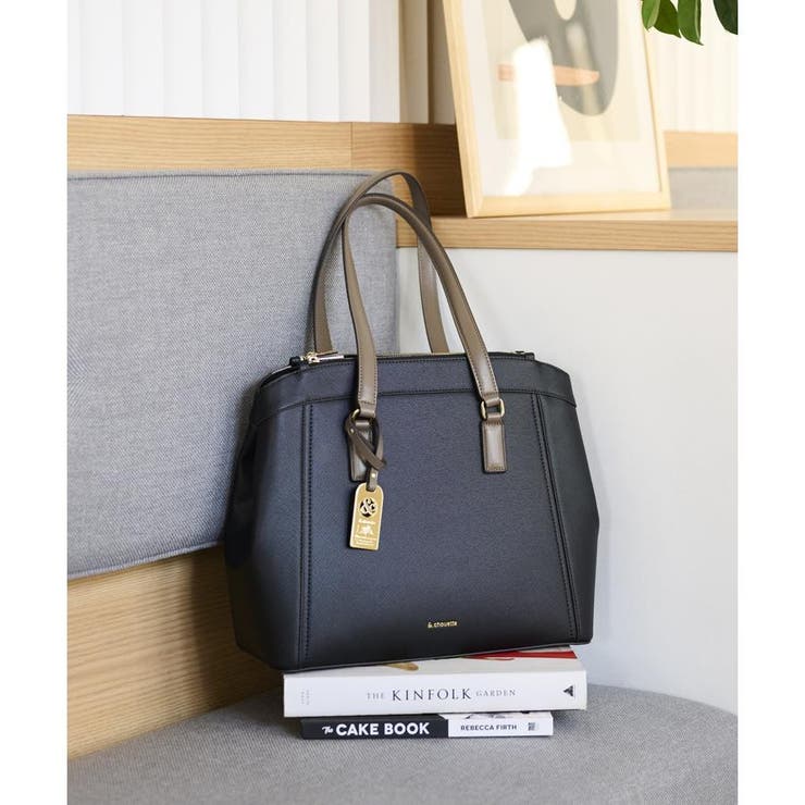 ブラック | シンプルステッチ トートバッグ | & chouette