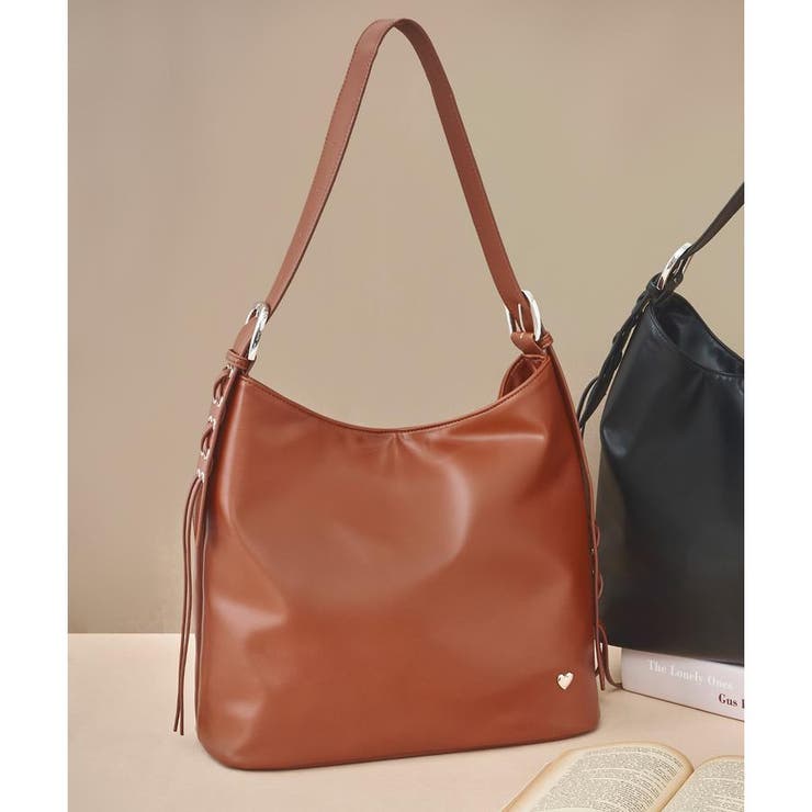 キャメル | ワイドベルトワンショルダーソフトバッグ | & chouette