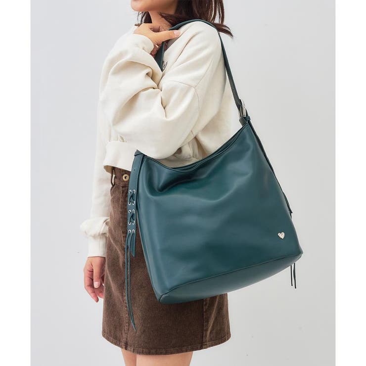 ダークグリーン | ワイドベルトワンショルダーソフトバッグ | & chouette