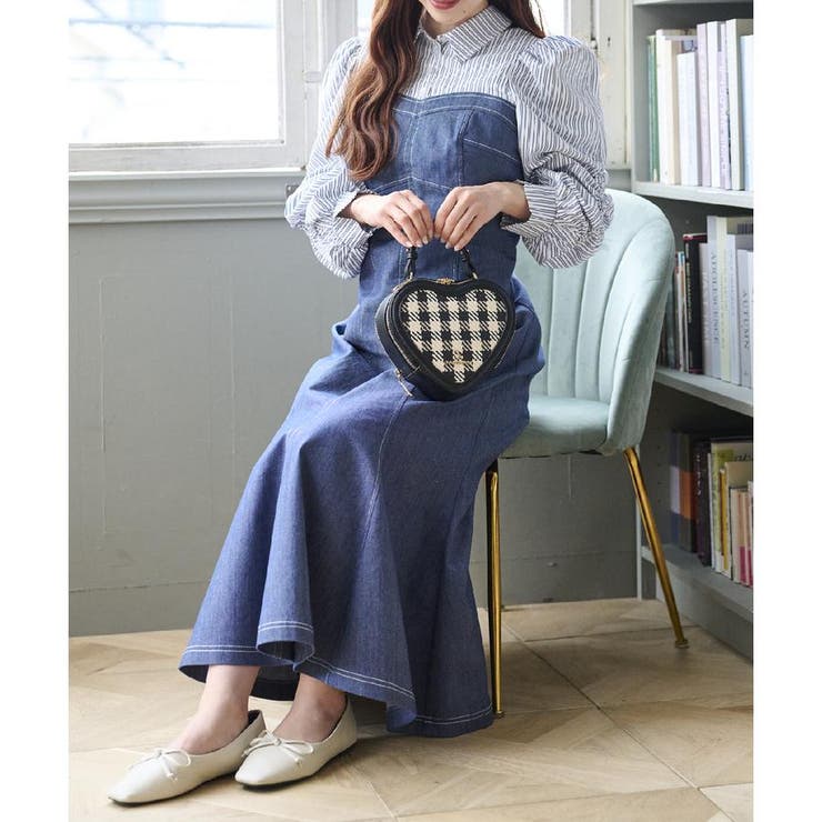ギンガムチェックハート型ショルダーバッグ | SAMANTHAVEGA | 詳細画像1 