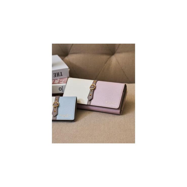 ピンク | バイカラーフロントベルト 長財布 | Samantha Thavasa Petit Choice
