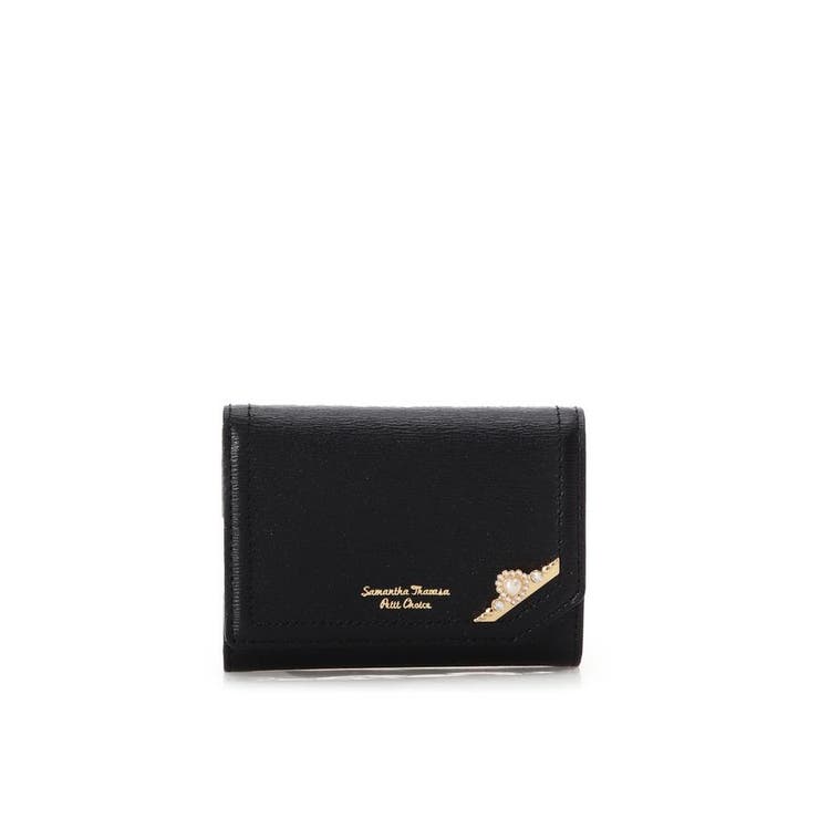 ブラック | パールモチーフサイドバー 折財布 | Samantha Thavasa Petit Choice