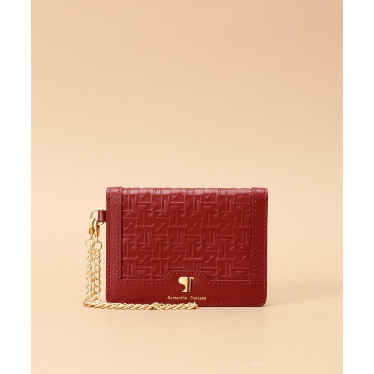 ワインレッド | Pomme d'espoir ポムディスポワール 型押しパスケース | Samantha Thavasa