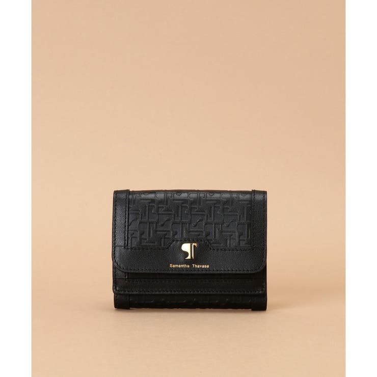 ブラック | Pomme d'espoir ポムディスポワール 型押しミニ財布 | Samantha Thavasa