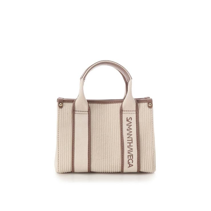 オフホワイト | ロゴテープコーデュロイショルダーバッグ（ミニ） | SAMANTHAVEGA