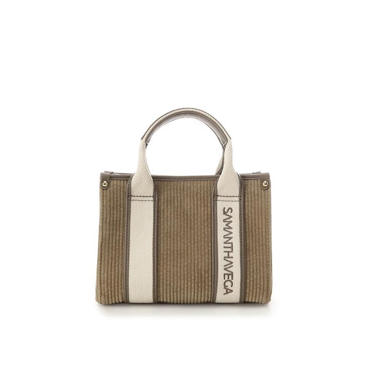ベージュ | ロゴテープコーデュロイショルダーバッグ（ミニ） | SAMANTHAVEGA