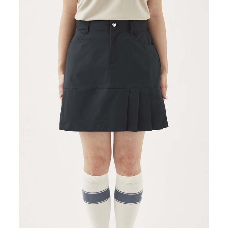 ネイビー | ハートボタンプリーツスコート | Samantha GOLF