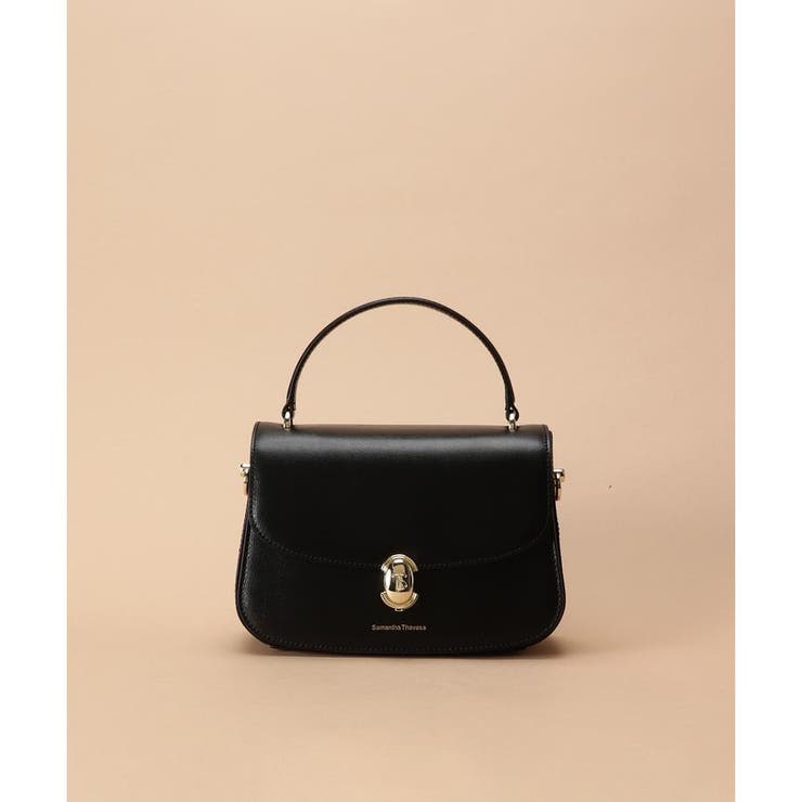 ブラック | [日韓共同企画]シンプルスプリットレザーハンドバッグ | Samantha Thavasa