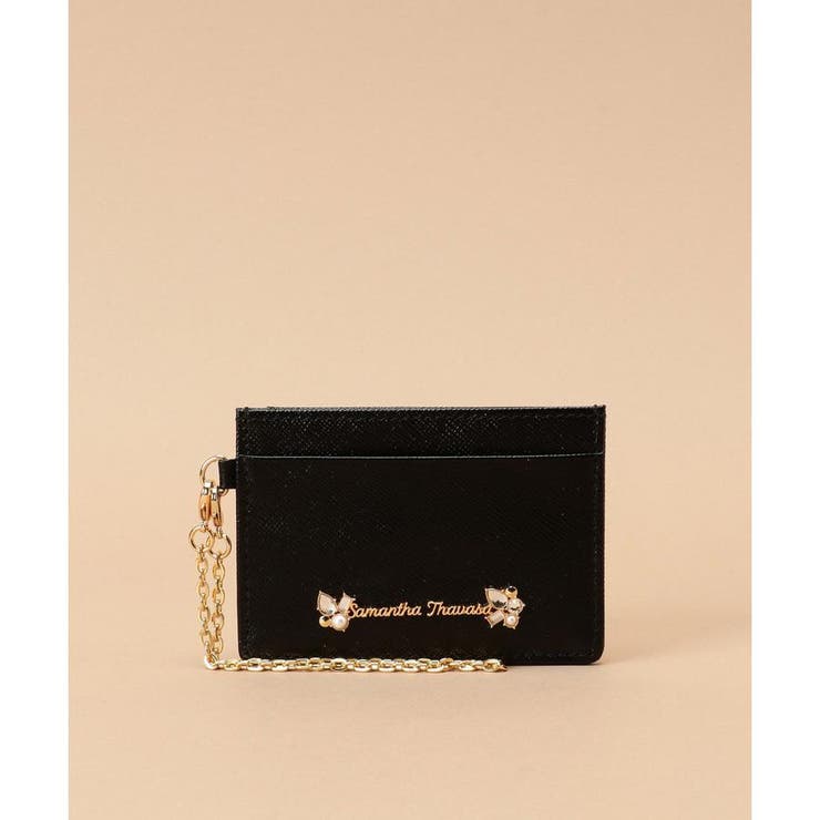 ブラック | ラメレザービジュー パスケース | Samantha Thavasa