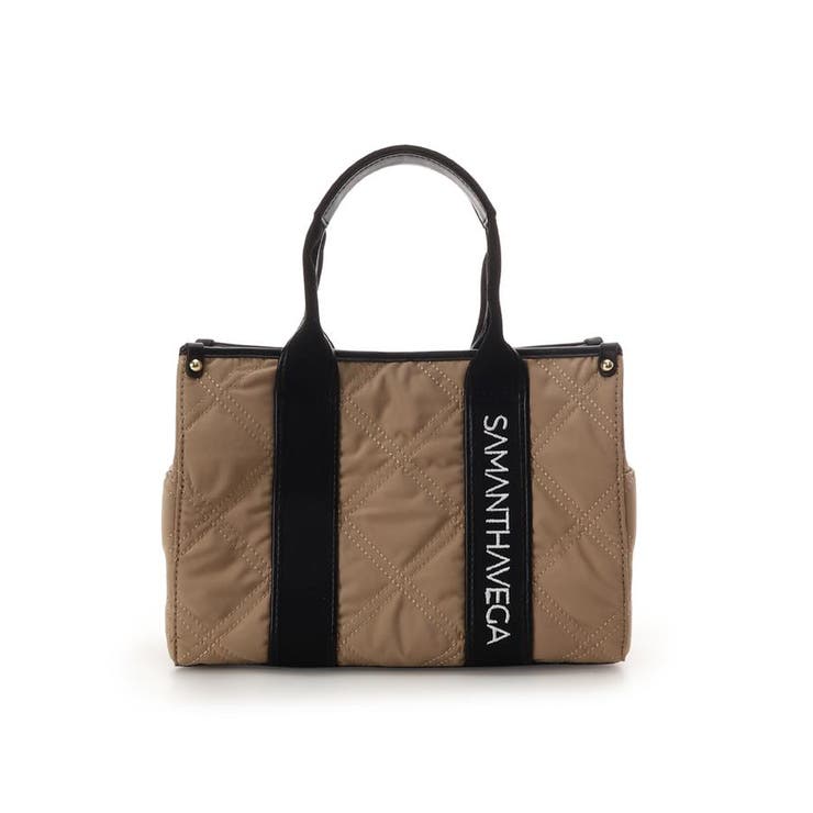 ベージュ | ロゴテープキルティングハンドバッグ（小） | SAMANTHAVEGA